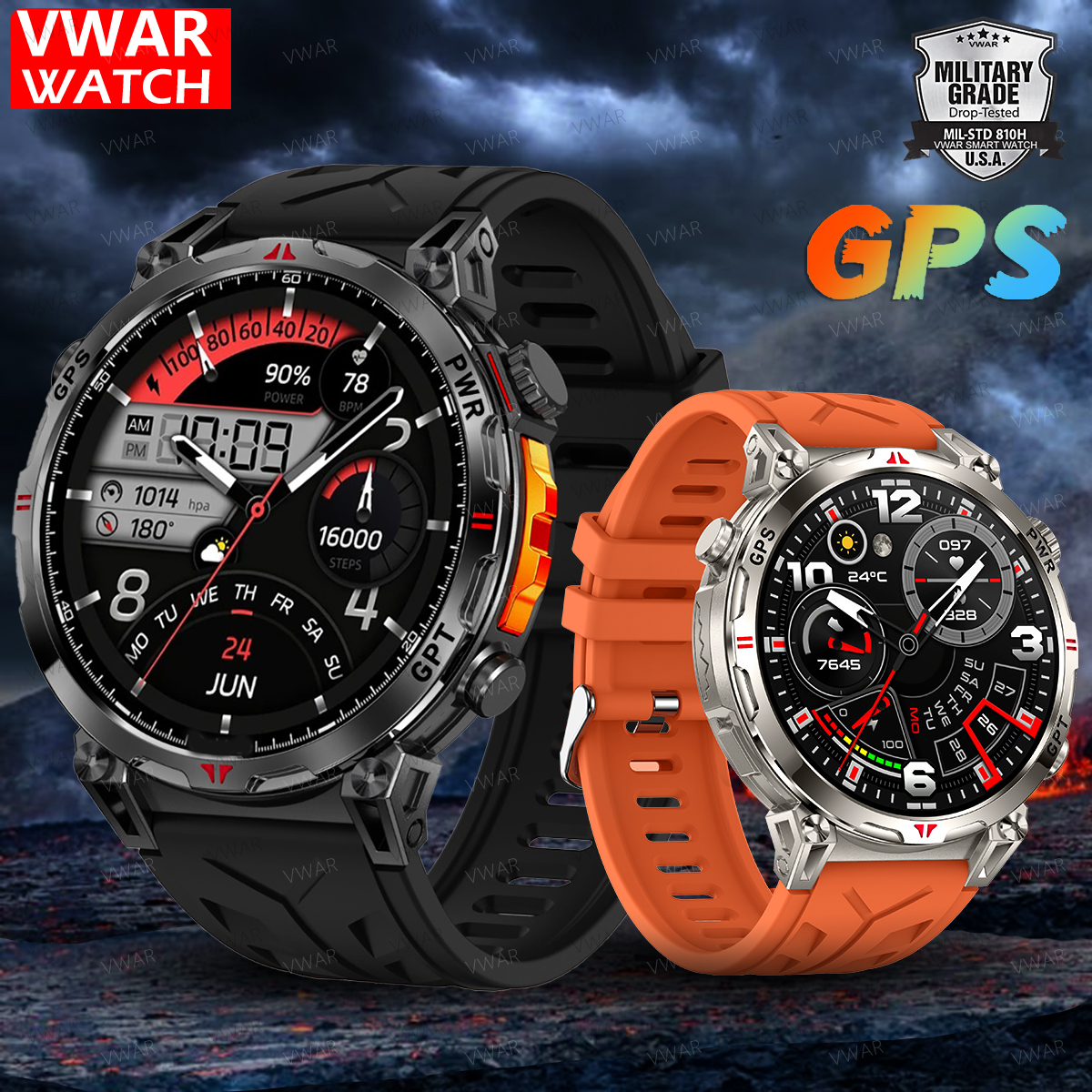 Watch Vs Amazfit - VWAR Oudtoor GPS Smart Watch Built-in