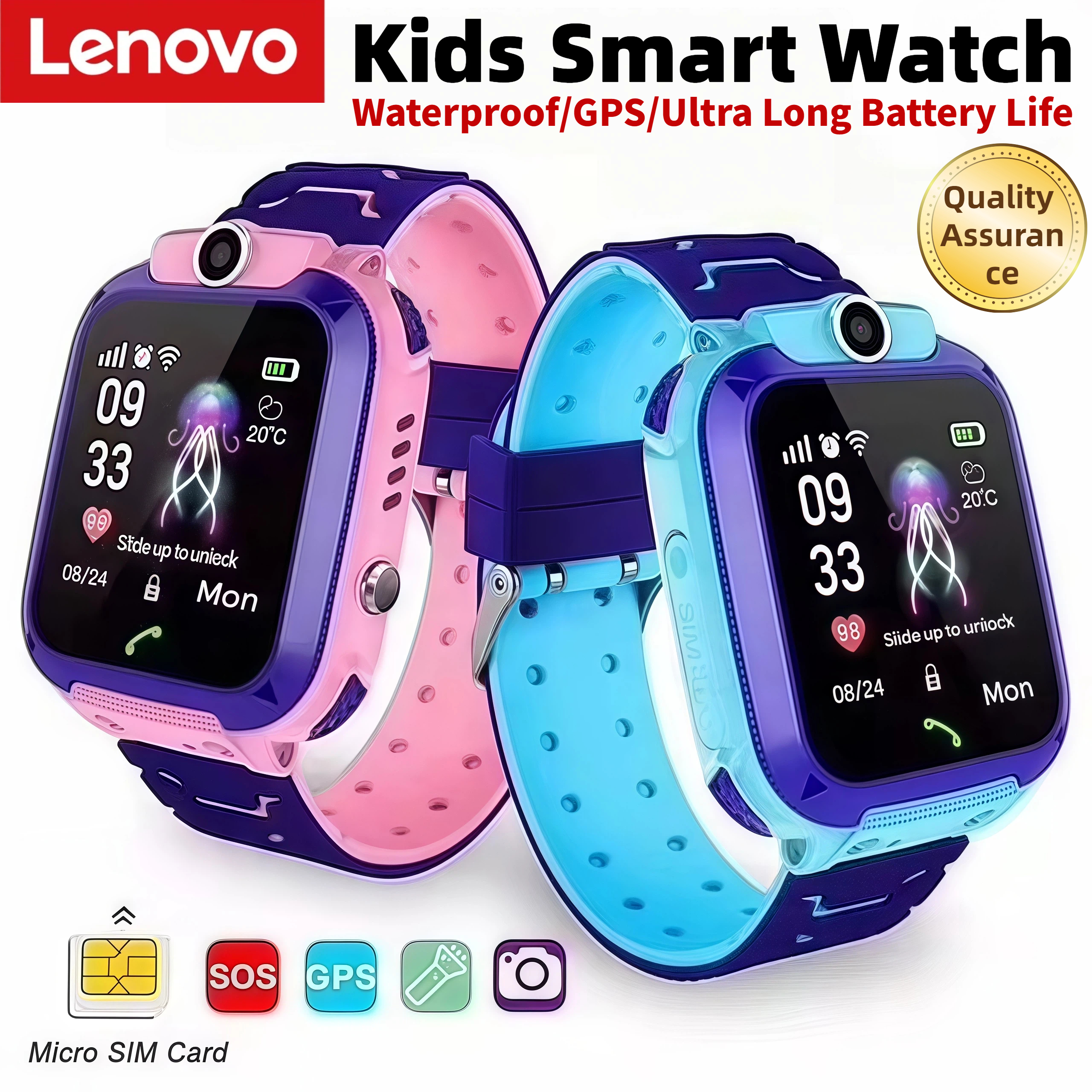 Smartwatch Watches For Kid Boy With Gps - Lenovo Q12 Children's Smart Watch Kids