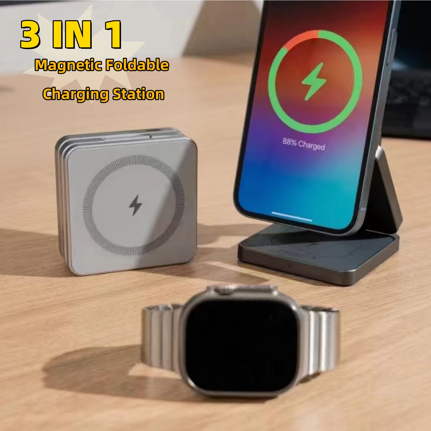 Watch 7 Smartwatch Iphone - 3 IN 1 Magnetic Foldable Charging