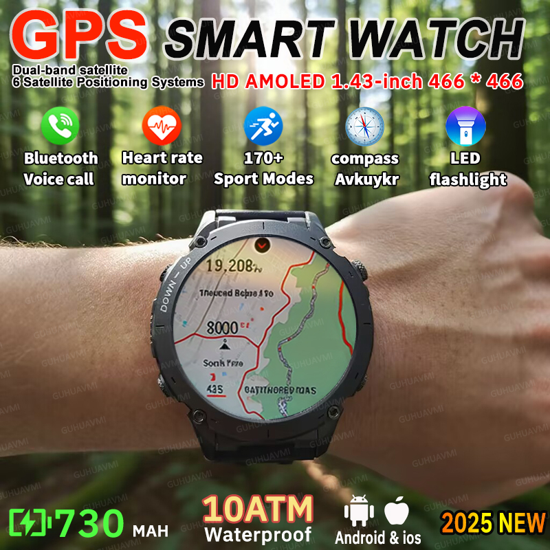 Smartwatch Branded Watches For Men - 2025 Upgraded New Outdoors Sports Military