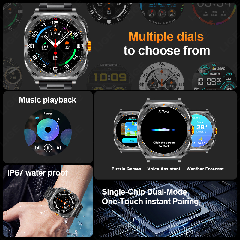LIGE 2025 Watch Wireless Earph – Smartwatch Running Watches For Men recenzja i cena
