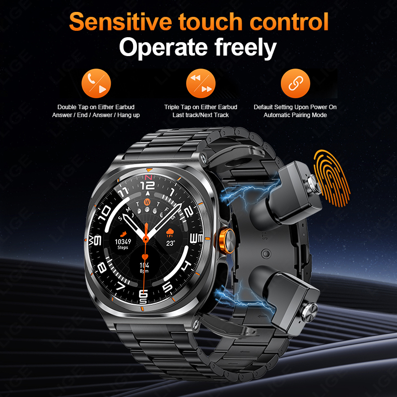 LIGE 2025 Watch Wireless Earph – Smartwatch Running Watches For Men recenzja i cena