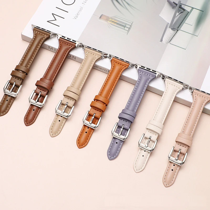 Slim leather band for Apple Wa – Smartwatch Apple Watches For Women recenzja i cena