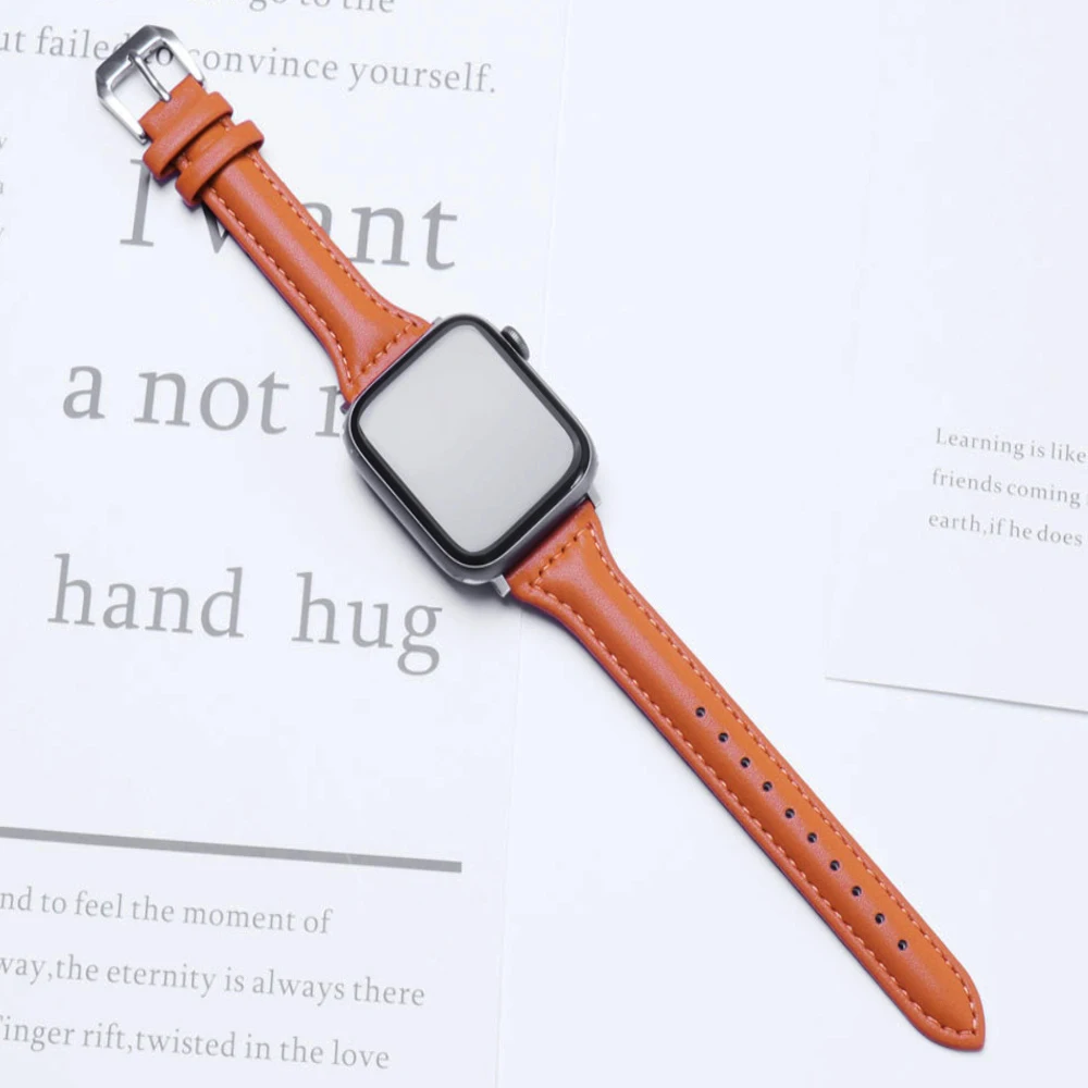 Slim leather band for Apple Wa – Smartwatch Apple Watches For Women recenzja i cena