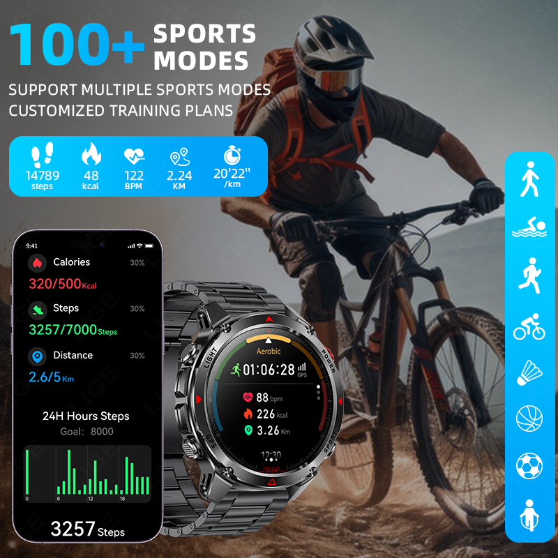 LIGE New Professional GPS Spor – Smartwatch Running Watches For Men recenzja i cena
