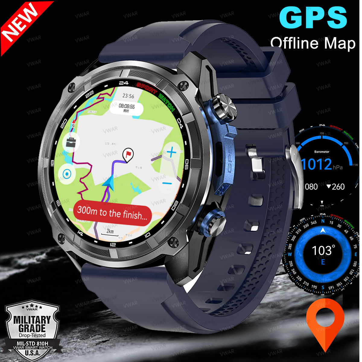 VWAR Offline Maps Smart Watch  – Watch Vs Amazfit recenzja i cena