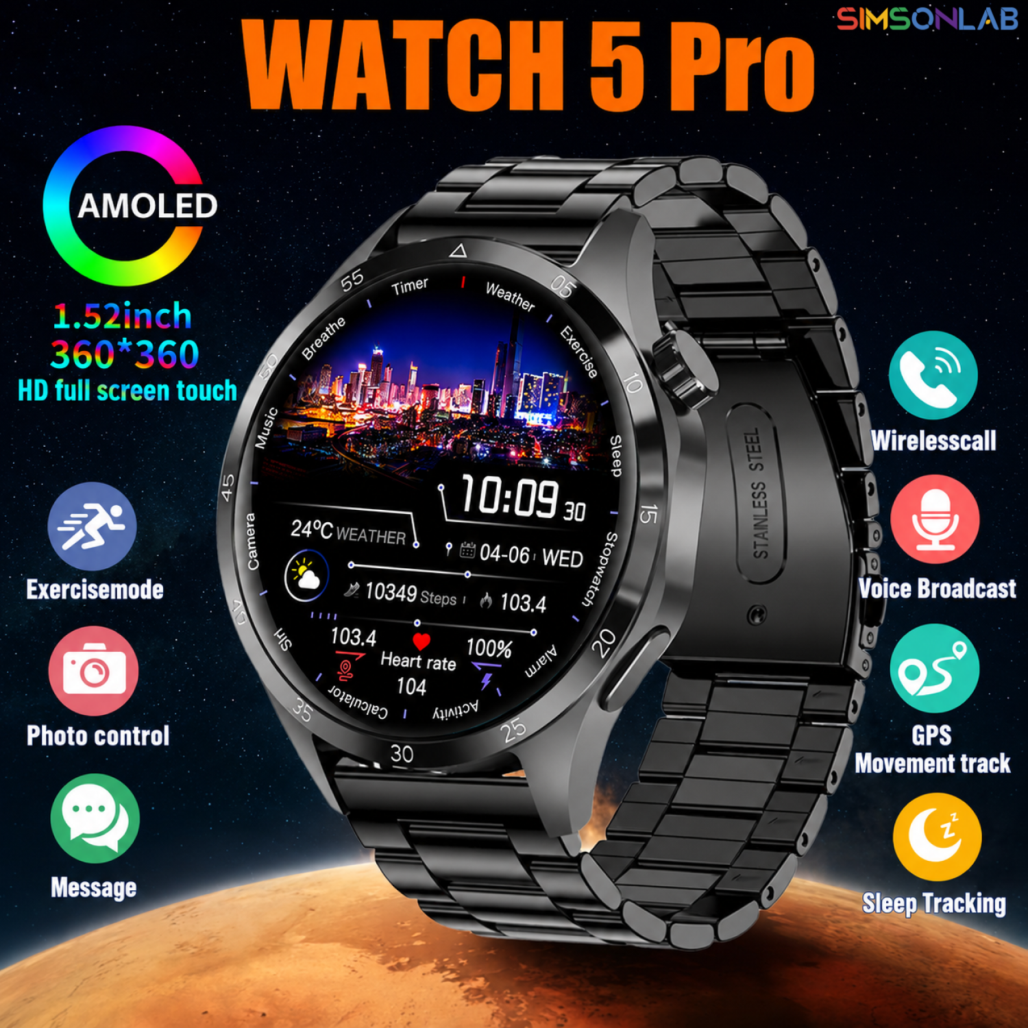 2026 Watch 5 Pro GPS Track Com – Smartwatch Running Watches For Men recenzja i cena