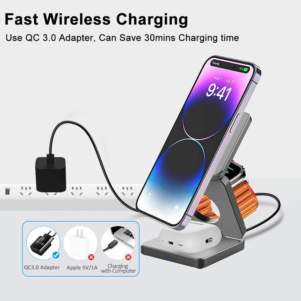 3 in 1 Foldable Magnetic Wirel – Watch 7 Smartwatch Iphone recenzja i cena