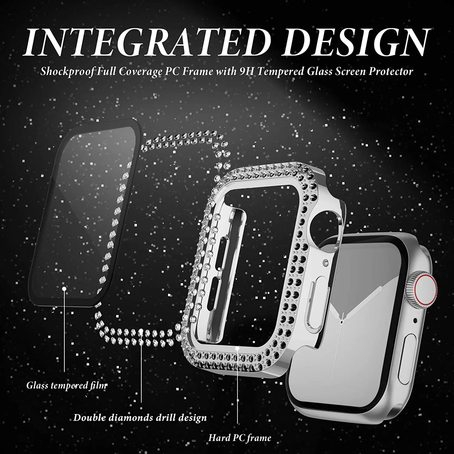 Glass+Diamond Cover For Apple  – Iwatch Smartwatch Series 7 recenzja i cena