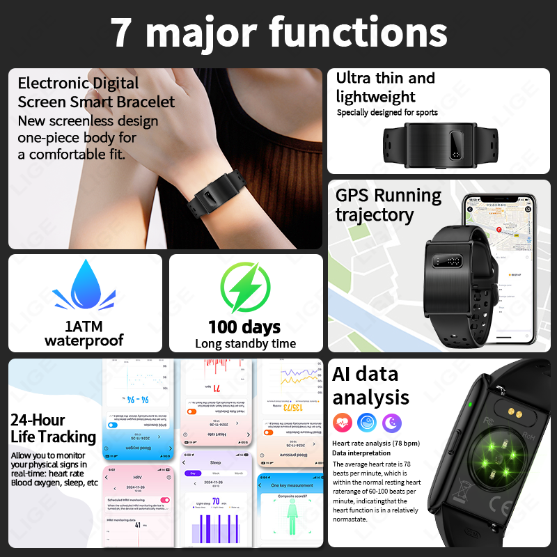LIGE New Men's Digital Smart W – Smartwatch Running Watches For Men recenzja i cena