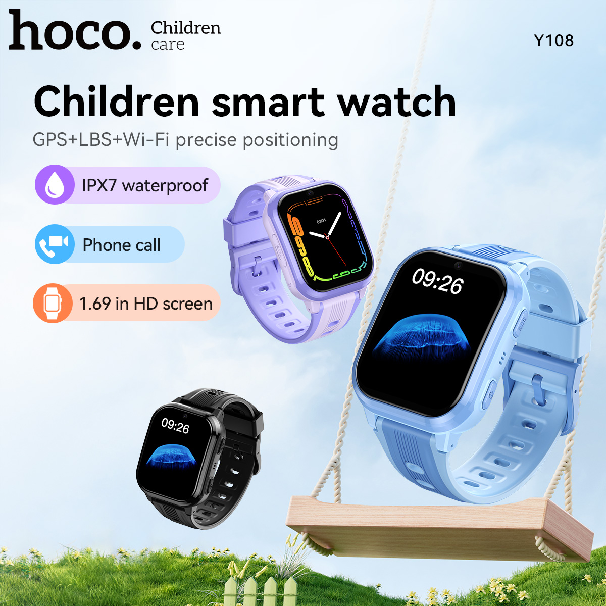 HOCO Y108 1.69inch HD LCD Curv – Smartwatch Watches For Kid Boy With Gps recenzja i cena