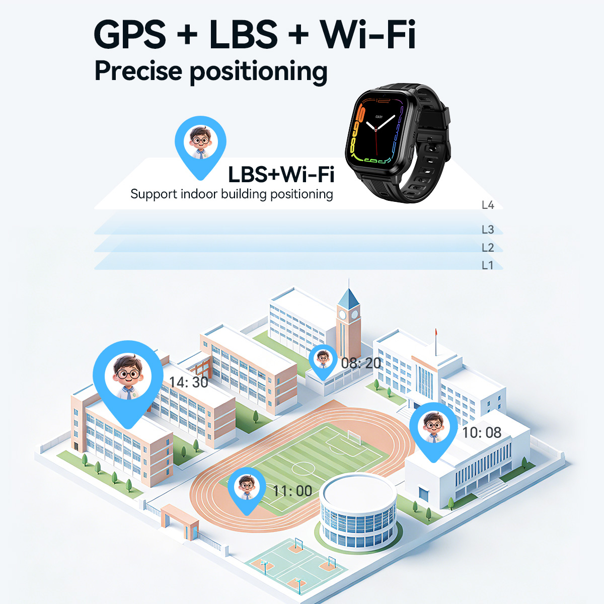 HOCO Y108 1.69inch HD LCD Curv – Smartwatch Watches For Kid Boy With Gps recenzja i cena