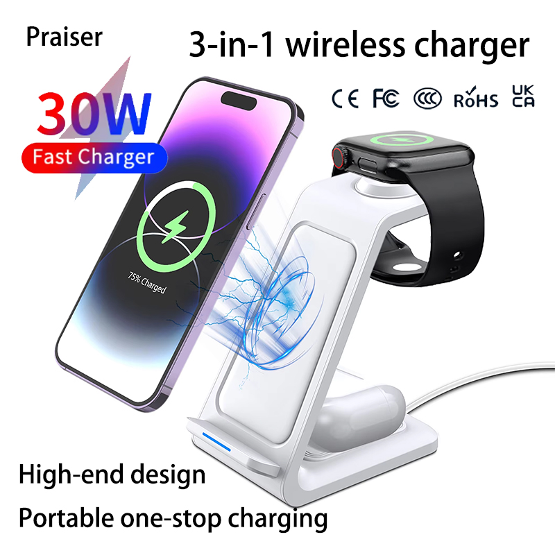 15W 3 in 1 Wireless Charger St – Watch 7 Smartwatch Iphone recenzja i cena
