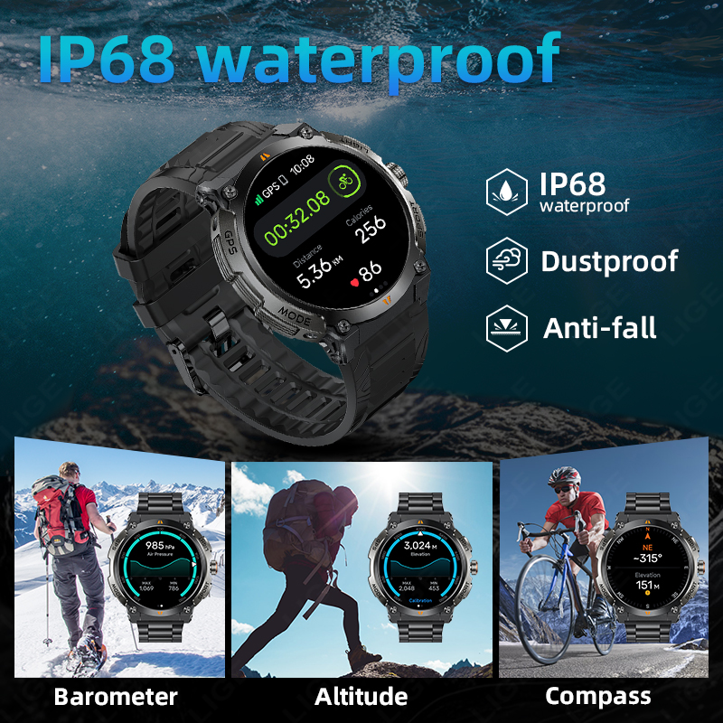 LIGE New Professional GPS Spor – Smartwatch Running Watches For Men recenzja i cena